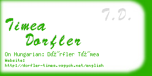 timea dorfler business card